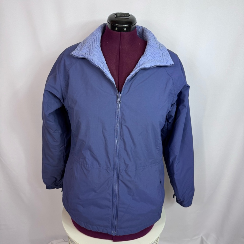 Columbia Interchange Jacket Womens Medium Blue Fleece Lined Zip Coat